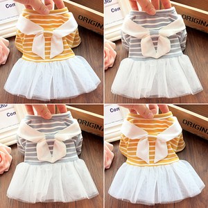 에어아치 BNDF06 리본 샤 스커트 강아지옷, 옐로우