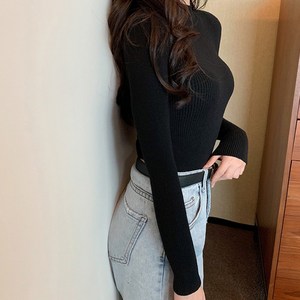 스팩트 아린 데일리 모크넥 긴팔 니트 티셔츠 쫄티