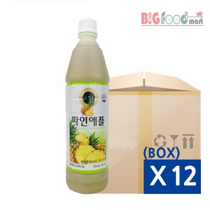 청솔 파인애플 음료, 12개, 835ml