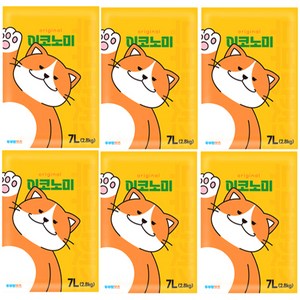 두부랑캣츠 천연 고양이 모래 오리지널, 7L, 6개, 오리지날