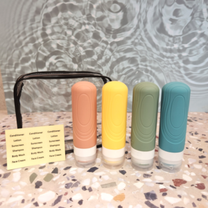 리안홈 샐틈없는 실리콘 여행용 공병 샴푸 소분 용기 고급형, 1세트, 90ml, 레인보우4p