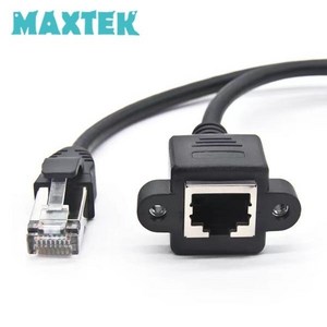 MAXTEK CAT.5E UTP 고정 판넬형 연장 랜케이블 30cm MT542 RJ45 랜선연장 플레이트 판넬 장착용 브라켓 연결용, 1개