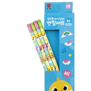 PAGO 고무인닷컴 핑크퐁 상어가족 연필세트 4본 B