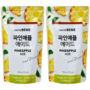 카페베네 파인애플에이드 190ml x 20팩, 20개