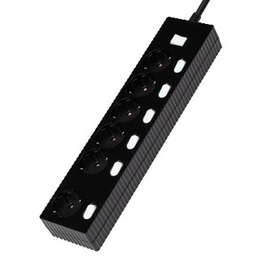 파워존 웨이브 멀티탭 개별 절전 스위치 과부하차단 6구 멀티콘센트 전기코드 50cm 1.5m 3m 5m 7m, 개별 6구 블랙, 1개