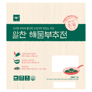 사옹원 알찬 해물부추전1kg(냉동) 한입크기 에어프라이어 해물전, 1개, 1kg