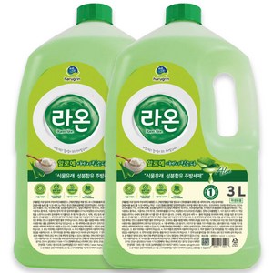 하루그린 라온 주방세제 알로에 3L 2개 식물유래성분 함유
