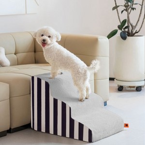 카무라라 강아지 물결계단 논슬립 애견 펫스텝, 3단, 블랙, 1개