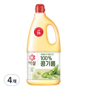 백설 콩기름, 1.8L, 4개