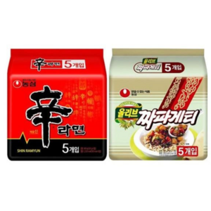 농심 신라면 5개 + 짜파게티 5개 KOREAN NOODLE, 1세트