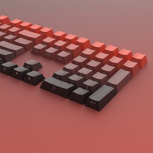 ZEN 커스텀 키캡 PBT Cherry/채리/MOA - 기계식 키보드 키캡 캐릭터 그라디언트/그라데이션 패턴 컨투어, Cherry profile, 그라디언트 (레드/블랙)