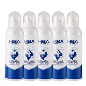 탈모예방! 두피힐링 MBA 모발아 더마 스칼프 두피 열감소 탈모완화 쿨링 스프레이, 5개, 200ml