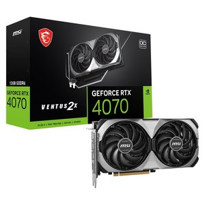 MSI 지포스 RTX 4070 벤투스 2X E1 OC D6 12GB, 단일옵션, 1개