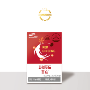 파워푸드 홍삼 500mg x 60정, 1개