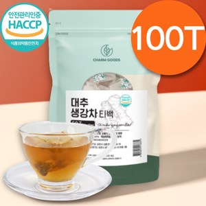식약처 HACCP 100% 국산 달콤 알싸한 대추 생강 차 PLA생분해 티백 건강차 무설탕, 2개, 50개입, 60g