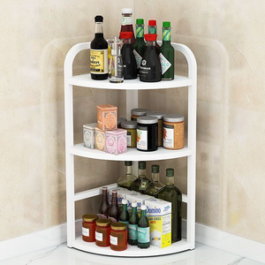 디엔오 모서리 코너 틈새 주방 책상 다용도 선반, 3단, 화이트