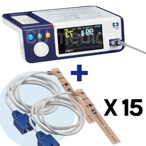 [사은품증정] 넬코 산소포화도측정기 신형 베드사이드 / 센서 15개 포함 / 코비디안 맥박측정, 1세트, 성인용 재사용 센서