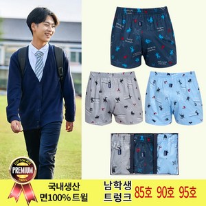 언더라인 [주니어 남학생] 국내산 순면100% 프리미엄 트렁크 3매