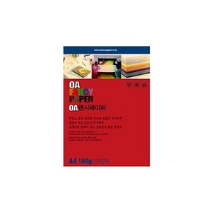 [동화오피스] 두성종이 OA 팬시페이퍼 180g 15매 / 두꺼운 A4 색지 상장용지, R12.빨강색