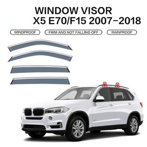 창문 썬바이저 호환 레인 가드 빗물받이 BMW X5 1999-2022 E53 E70 F15 G05 윈도우 바이저 디플렉터 악세서리 태양 비 연기 창 바람