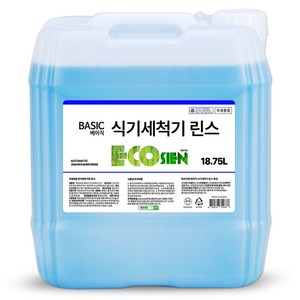 에코지엥 중성 세이프 식기세척기세제 18.75L 1종 원료사용, 2.(실속형) 베이직 세척기린스18.75L, 1개