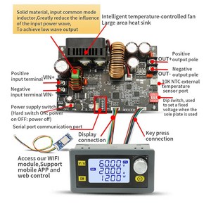 DC 조정 가능한 안정화 정전압 정전류 모듈 XY6015L XY6020L CNC 전압 조, 1개