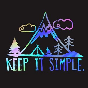 KEEP IT SIMPLE 카라반 스티커 자동차 캠핑카 튜닝 홀로그램 데칼스티커, KEEP IT SIMPLE 홀로그램, 4개