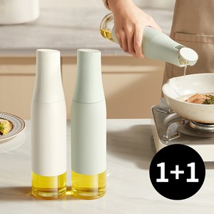 리키바 이지오픈 스마트 오일병 유리병 500ml 1+1, 화이트1+1 (총2개)