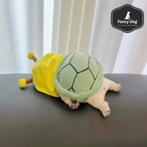 펜시독 거북이 등껍질 아기 강아지 보호 쿠션 옷 애견의류 실내복, 등껍질 (가슴 둘레 15cm) + 모자