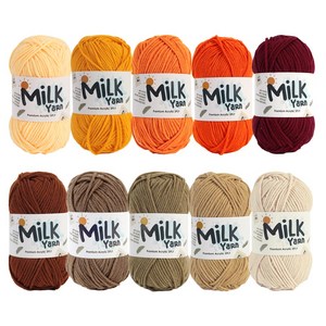 니뜨 밀크얀 뜨개실(50g) x10종 세트, 03_오렌지베이지, 1개