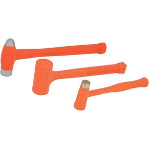 Pefomance Tool M7234 데드 블로우 해머 세트 황동 캡 볼핀 및 우레탄 코팅 오렌지 3피스, Blow Hamme Set (3pc), 1개