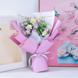 블루디 꽃다발 LED 졸업식 입학식 꽃 조화, 바이올렛, 1개
