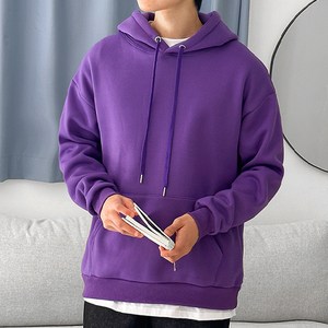 딥스토어 남녀공용 빅사이즈 무지 기모 후드 티셔츠