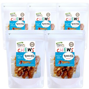 국내수제간식 멍도락 황태치킨츄 X 5개 강아지간식 애견껌, 1세트, 350g