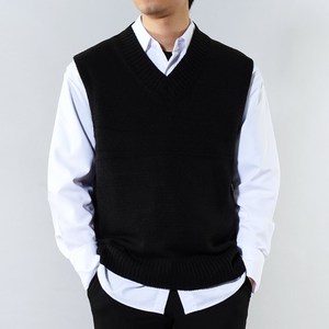 디엘크리 남성용 오버핏 니트 베스트 조끼