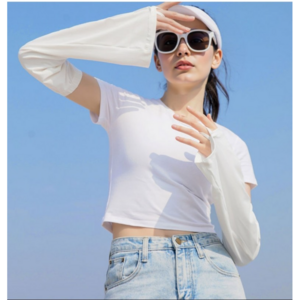 루즈핏 손등커버 쿨토시 손가락고리 여름 필수 쿨링 팔토시, 클래식화이트, 1개, 단일