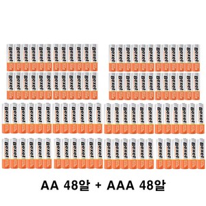 백셀 AA 48알 + AAA 48알 벌크형 알카라인 건전지