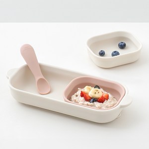 탁가온 1.2.3 유아 실리콘 흡착식판 1구 식판, 1구식판, 브라운, 1개