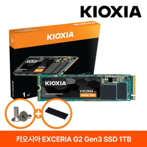 키오시아 EXCERIA G2 M.2 NVMeTM SSD + NVMe 방열판, 1TB, LRC20Z