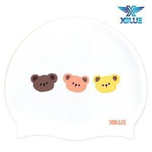 XBL-3222 아빠곰 엄마곰 애기곰 엑스블루 실리콘 수모 수영모 MG, XBL-3222 아빠곰 엄마곰 애기곰-MG-WHT, 1개, 상세 설명 참조