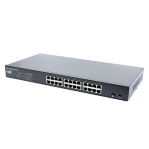 넥시 24 + 2 포트 기가비트 POE 스위치허브 350W + 2PORT SFP, NX-POE3224SL, 1개