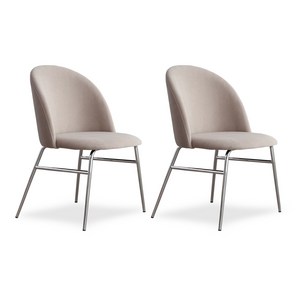 티엔느 디자인 네오 폴란드 DAVIS 기능성 패브릭 카페 인테리어 식탁 의자 2p, 웜 그레이 (무료배송), 2개