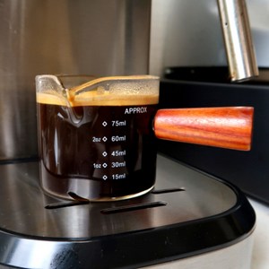 원두걸스 에스프레소 샷잔 유리 샷글라스 100ml 홈카페, 2. 우드핸들샷잔 100ml, 1개