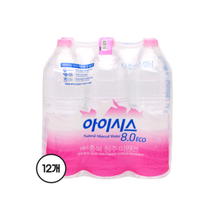 아이시스 8.0 ECO 생수 무라벨, 2L, 12개