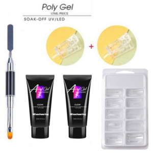고고블랑 네일연장 폴리젤 아크릴젤 30ml세트, 클리어(15ml)+누드핑크(15ml)세트, 1개