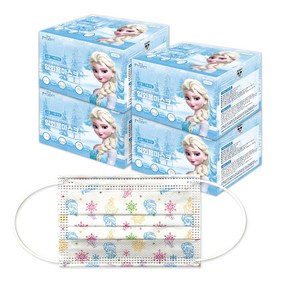 디즈니 덴탈형 마스크 30매x4박스 미키 겨울왕국 푸우 스파이더맨, 사각 겨울왕국 30매x4박스, 4개, 30개