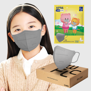 플로우마스크 플로우 KF94 마스크 귀안아픈 숨쉬기편한 새부리형 소형 50매입 1개, 1매입, 50개, 그레이