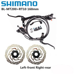 Shimano MT200 브레이크 BL BR MTB 전자 자전거 유압 디스크 브레이크 자전거 전기 자전거 브레이크 왼쪽 앞 오른쪽 뒤 브레이크, MT200 RT10 2, 1개