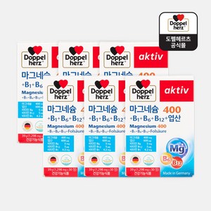 도펠헤르츠 마그네슘 400 30정 6박스 비타민 B1 B6 B12 엽산