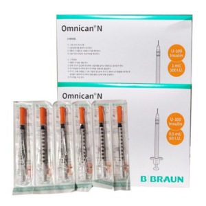 B.BRAUN 비브라운 인슐린 주사기 31G 8mm 0.5cc 100개/팩, 1개